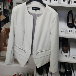 Leather winter white jacket